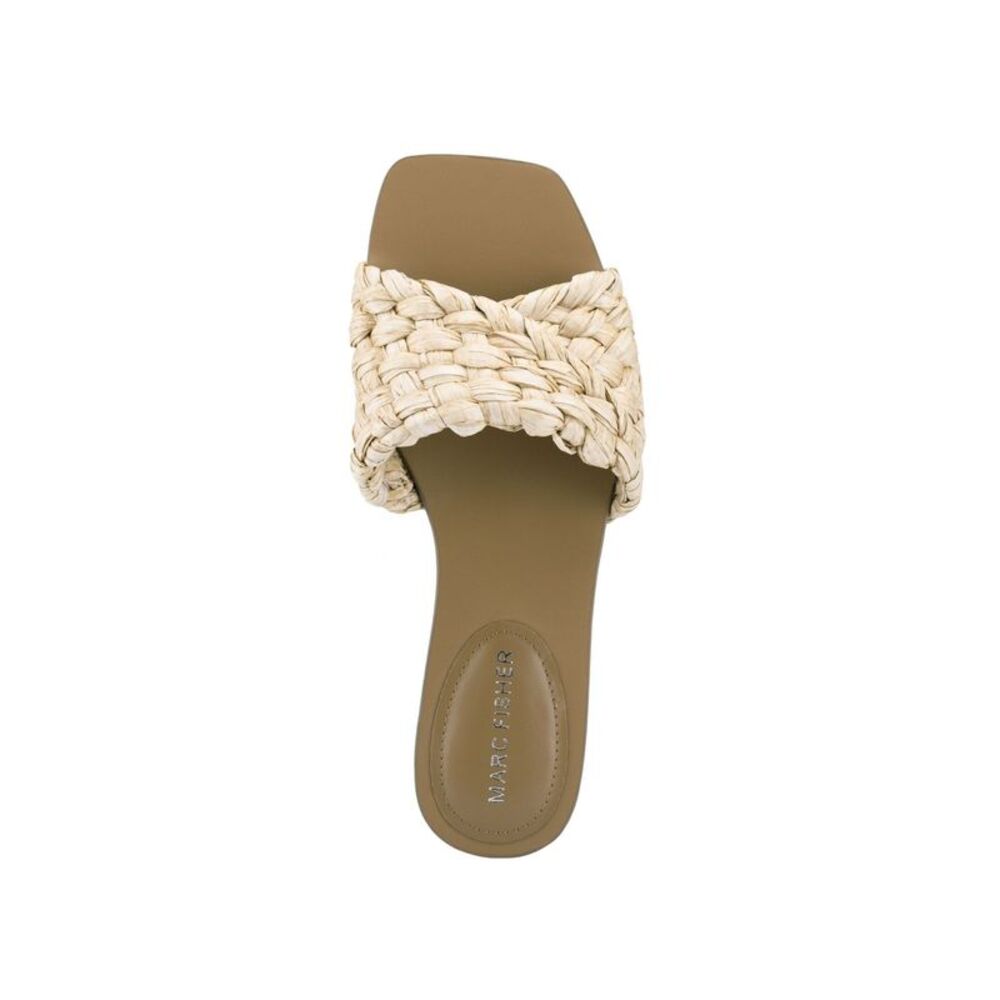 MARC FISHER Womens Beige Woven Moral Square Toe Slip On Slide Sandals Shoes 7 M - Picture 4 of 4